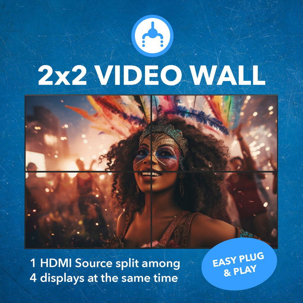4K 1-In-4-Out USB-C & HDMI™ Video Wall Controller (Audio Extract)-HD-22VW
