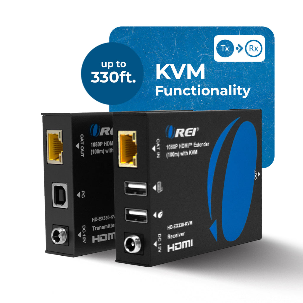1080p HDMI™ Extender (Loop, KVM) - 330ft (Cat6) (HD-EX330-KVM)