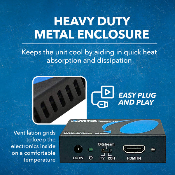 4K HDMI™ Audio Extractor & Decoder (3.5mm, Optical)-HDA-913 – OREI.COM