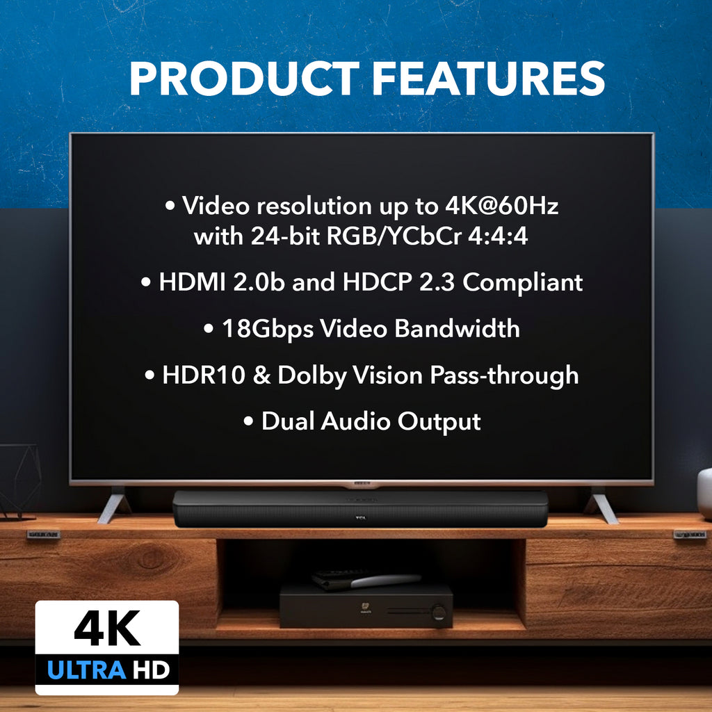 4K HDMI™ Audio Extractor (eARC Output, HDMI Audio)-HDA-929