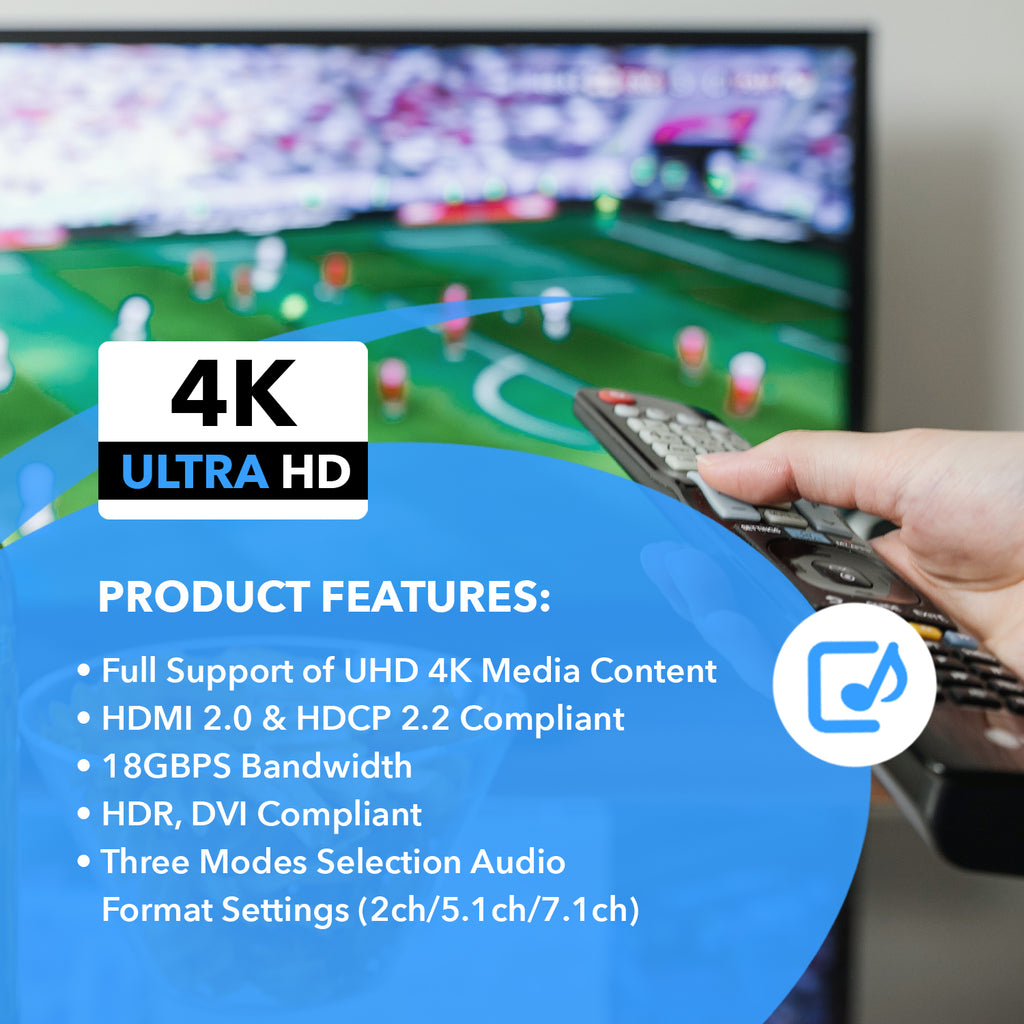 HDMI eARC Audio Extractor 4K@60Hz with Optical Port & 3.5mm jack, 18Gbps bandwidth (HDA-932)