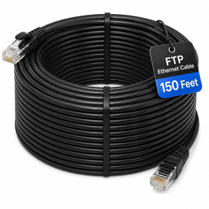 150ft Cat6 FTP Ethernet Cable, RJ45, 5Gbps Shielded Network Cable ( LAN-C6F-150-1-BK)