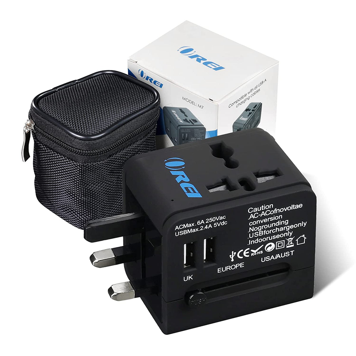 Universal Travel Adapter with 2 USB Ports - International Travel Adapt ...