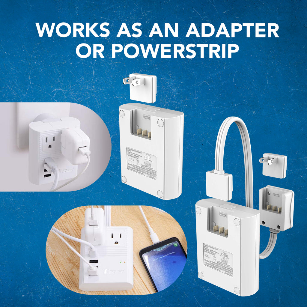 World Travel Adapter Plug International- All in One- 3 USB- Compact Design (M8 Max)