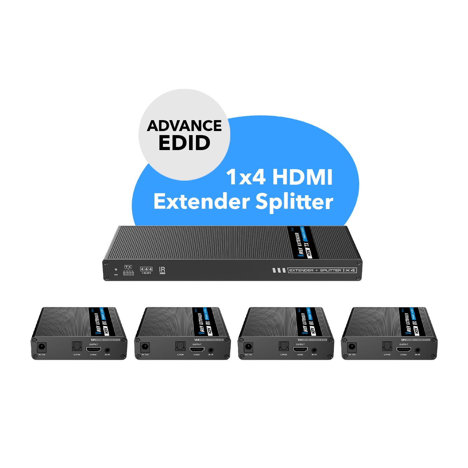 1x4 4K HDMI Extender Splitter CAT6/7, Upto 230 Ft – OREI.COM