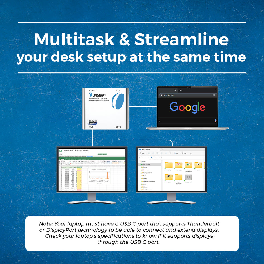 SplitXtend USB 3.1 to HDMI Display Adapter with 100W PD (SX-2W1080 ...