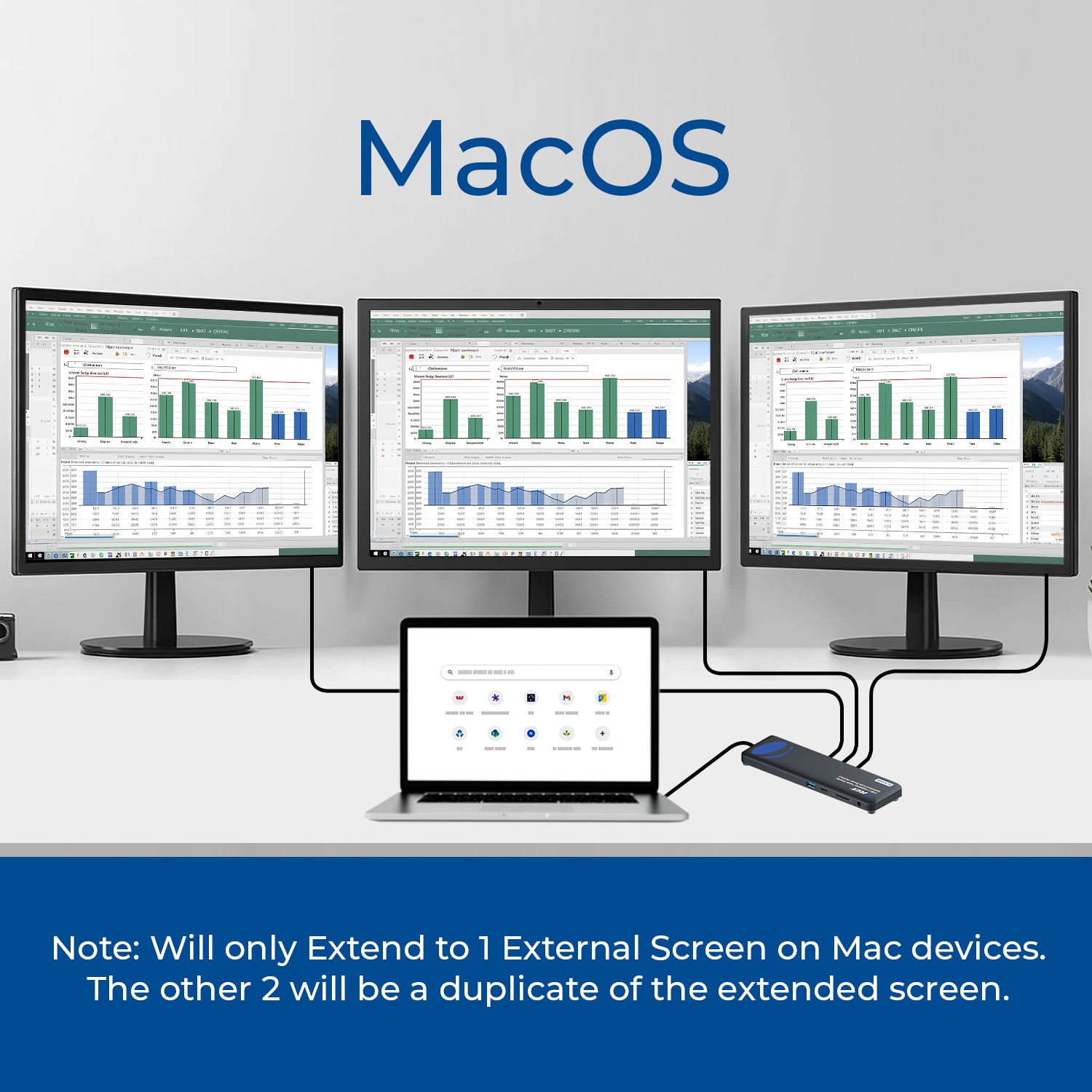 USB-C 4K@60Hz Triple Display SplitXtend with Power Delivery (SX