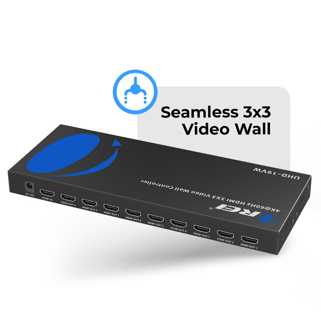 4K 1-In-9-Out HDMI™ Video Wall Controller (Audio Extract)-UHD-19VW