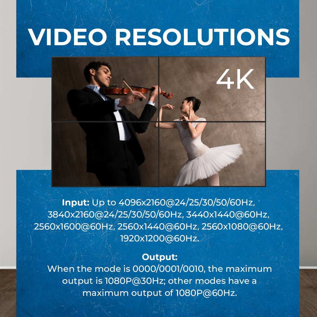 4K 1-In-9-Out HDMI™ Video Wall Controller (Audio Extract)-UHD-19VW