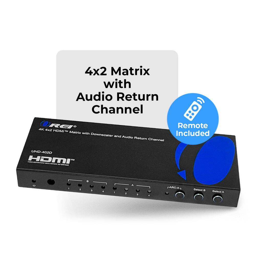 Arc Matrix 4K 4x2 HDMI Matrix Switch With ARC Audio Extraction, HDR & Downscaling ...