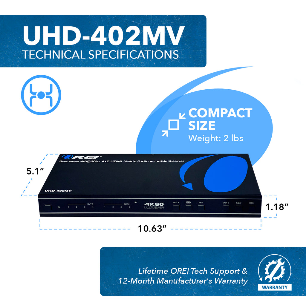 4K Quad Multi-Viewer 4x2 Seamless Switch (UHD-402MV)