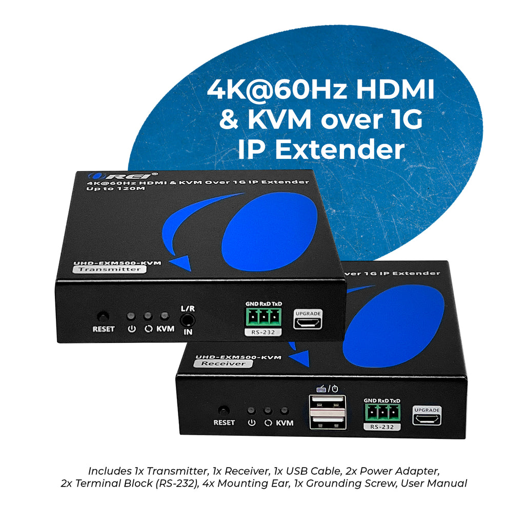 4K@60hz  HDMI™ Extender (Over 1G IP, Loop, KVM) - 500ft (cat6)-UHD-EXM500-KVM