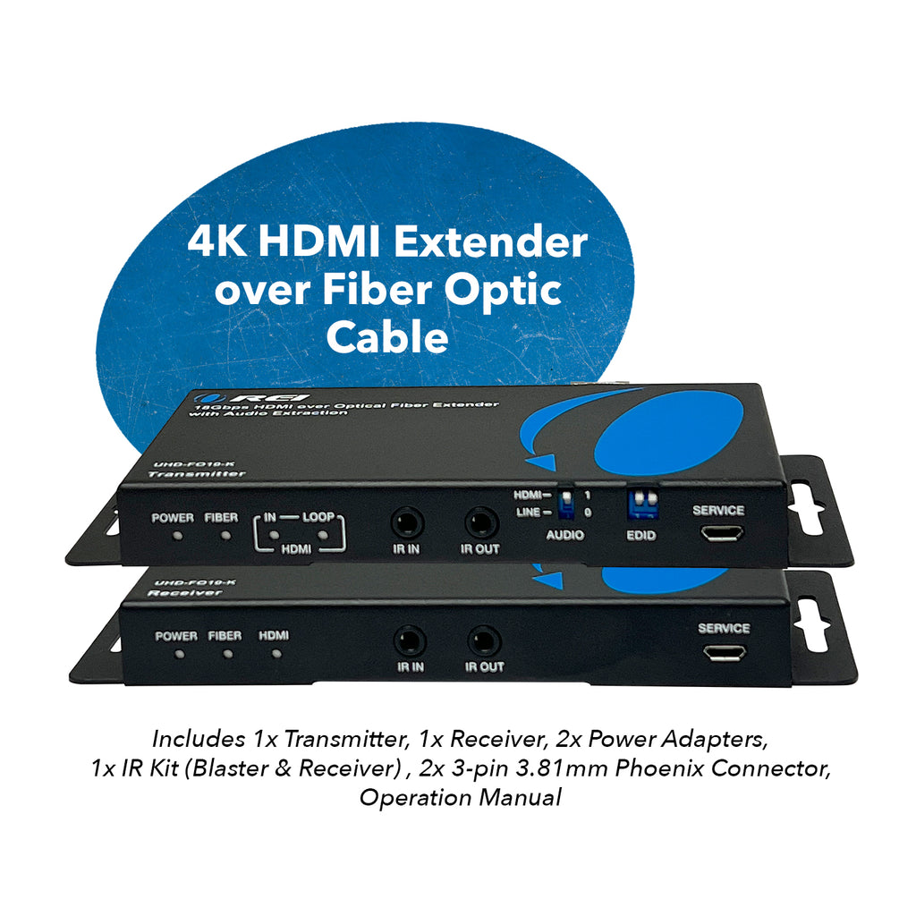 4K@60hz HDMI™ Extender (Loop, Bi-IR) - 10km (fiber-optic)-UHD-FO10-K