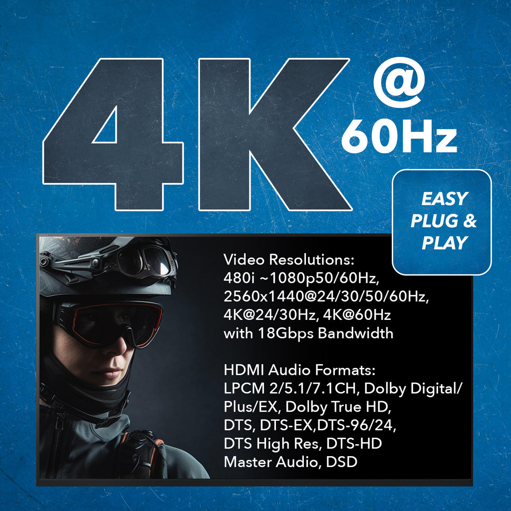 4K@60hz HDMI™ Extender (Loop, Bi-IR) - 10km (fiber-optic)-UHD-FO10-K