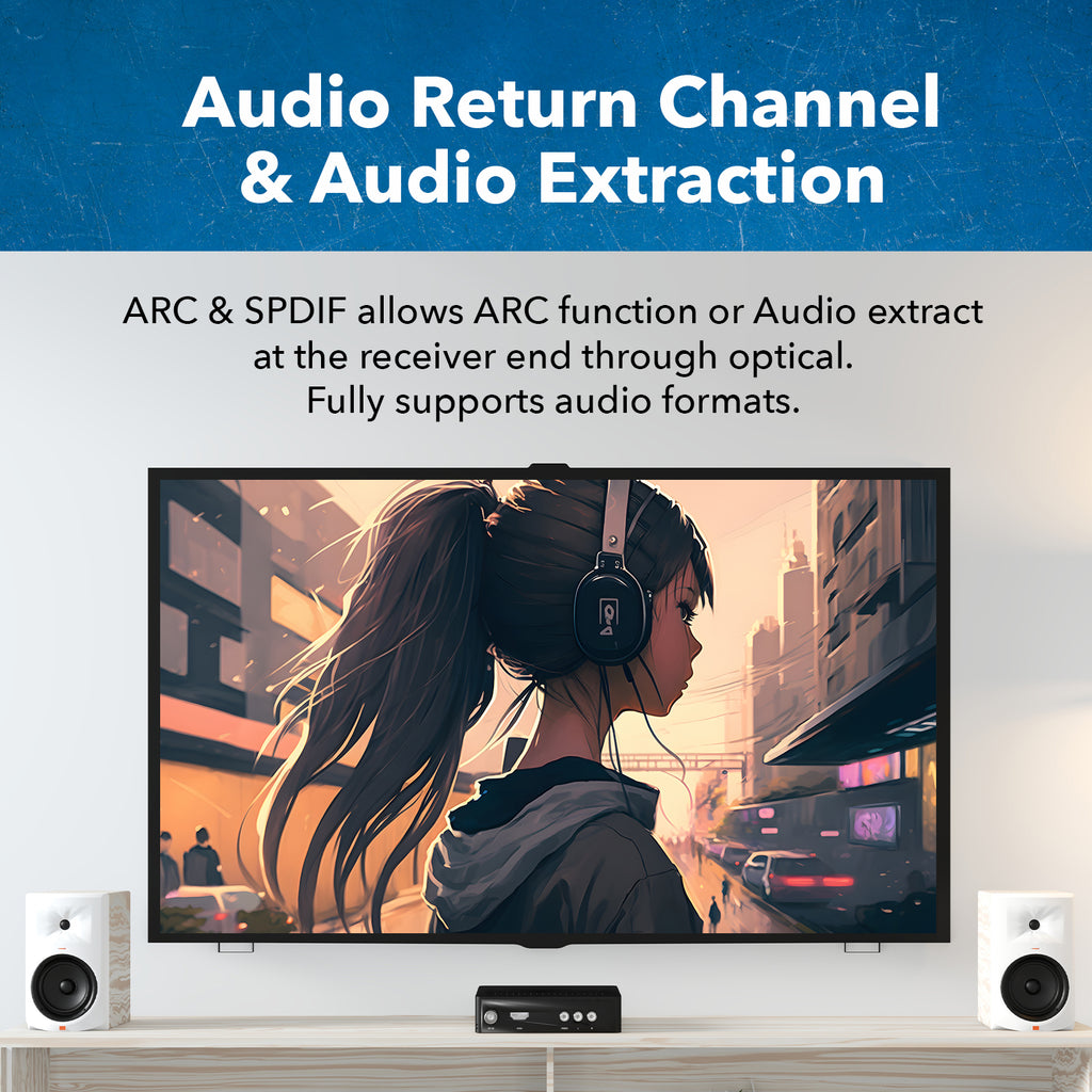 4K@60hz HDMI™ Extender (Loop, Bi-IR) - 10km (fiber-optic)-UHD-FO10-K