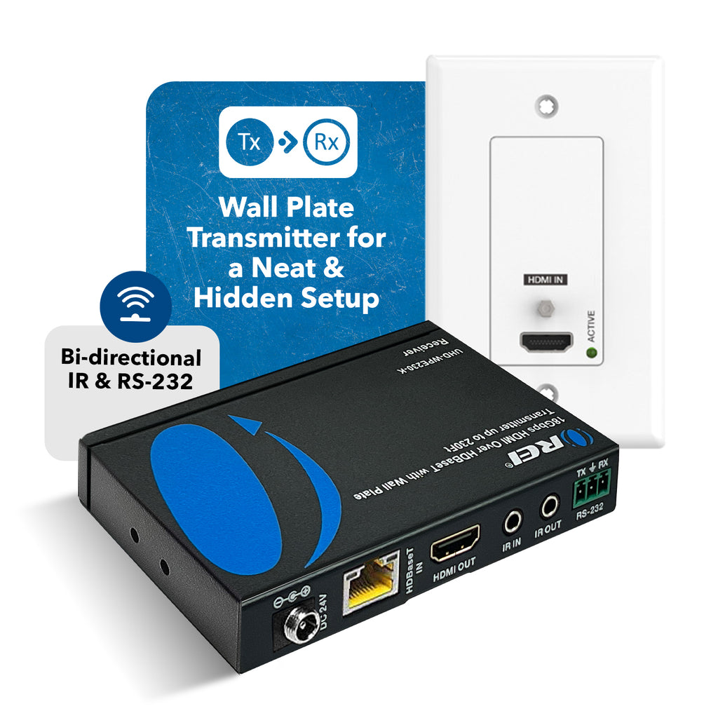 4K HDBaseT HDMI™ Extender with Wall Plate (TX) - 230ft (cat6)-UHD-WPE230-K