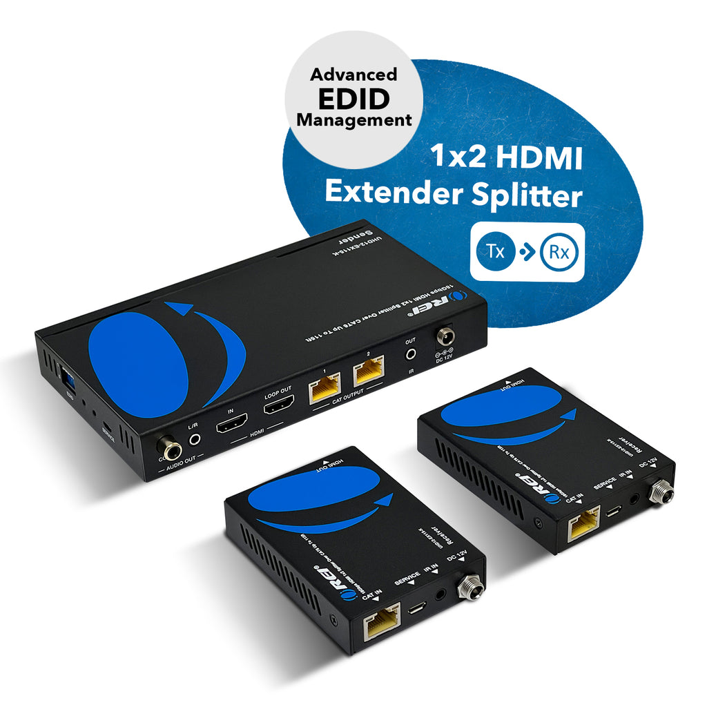 4K@60hz 1x2 HDMI™ Extender Splitter - 115ft (cat6)-UHD12-EX115-K