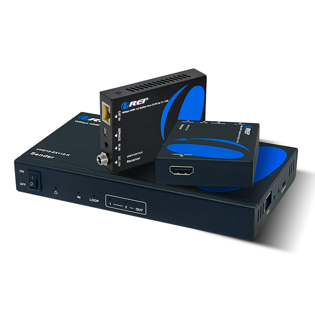 4K@60hz 1x2 HDMI™ Extender Splitter - 115ft (cat6)-UHD12-EX115-K