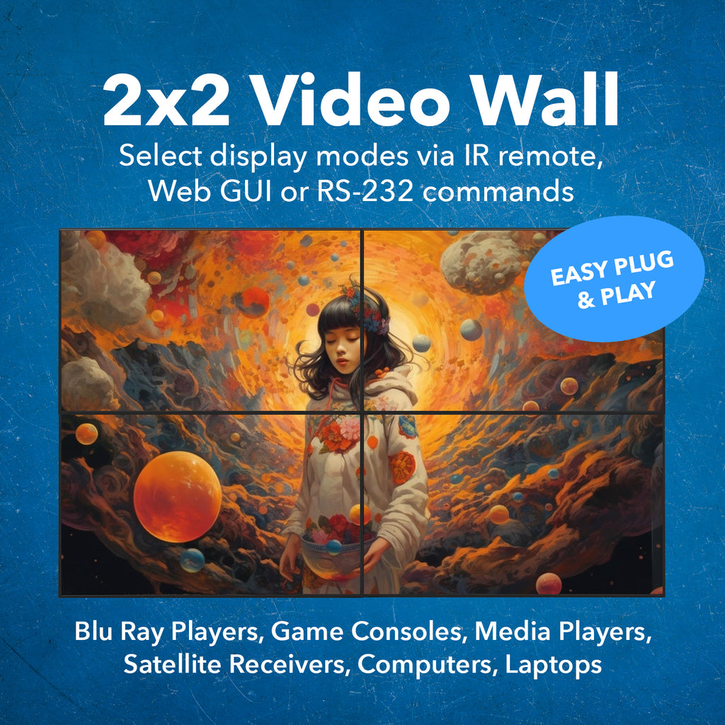 4K@60Hz 4x4 Seamless Matrix with Video Wall (UHDS-404VW)