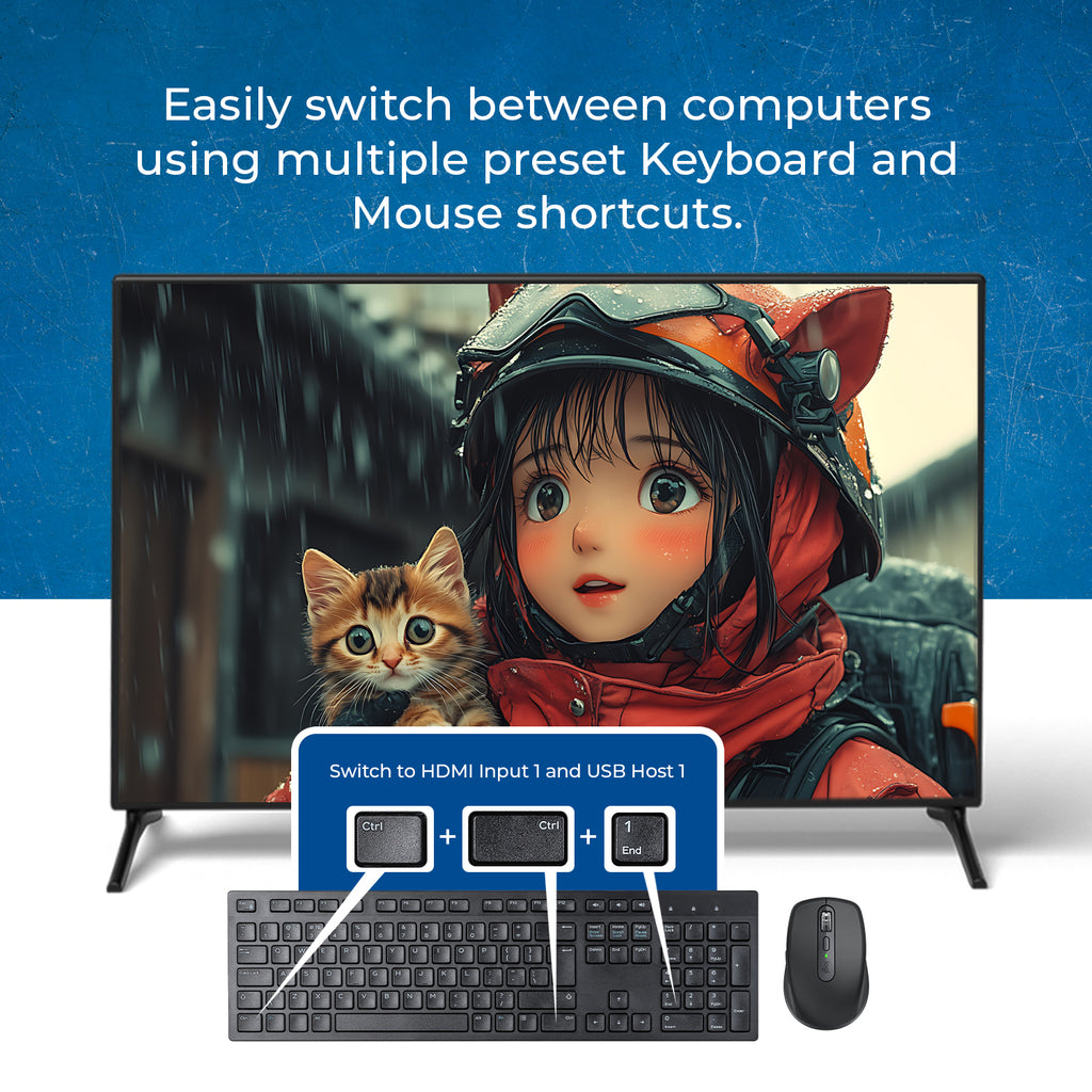 4K@60hz 4-port HDMI™ Seamless KVM Switch w/ Multi Viewer (Audio USB3.0)-UKM-401MV