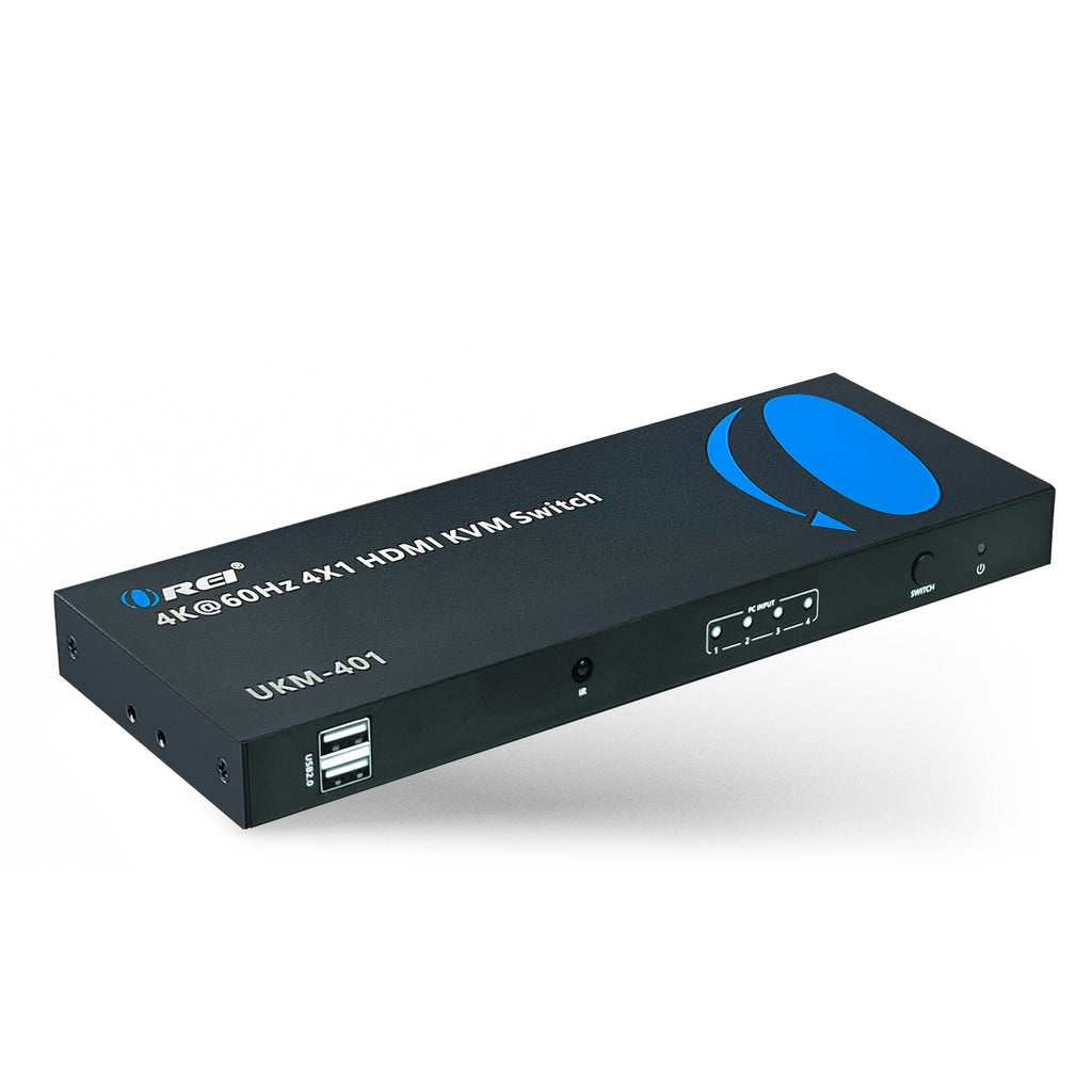 OREI 4K@60Hz 4X1 HDMI KVM Switch with RS-232 Control (UKM-401)