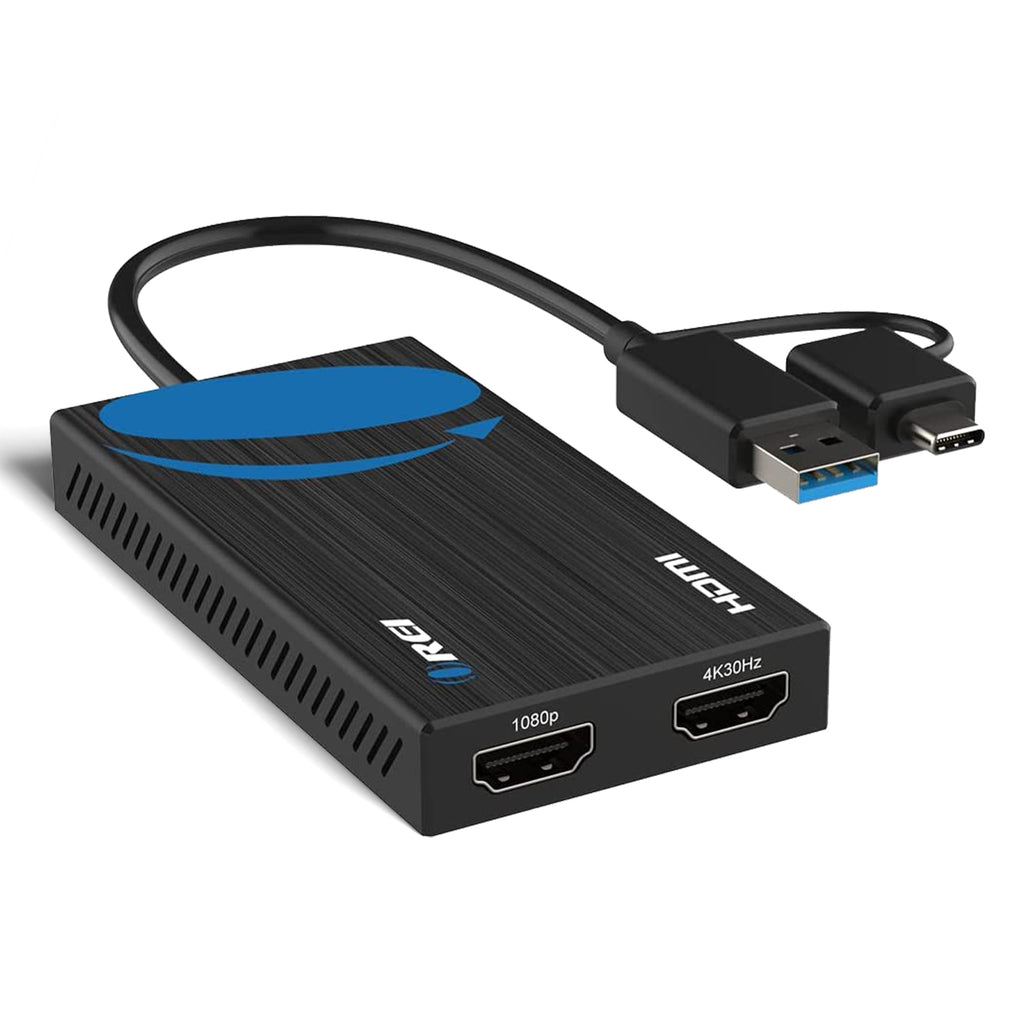 OREI SplitExtend HDMI Splitter Extender for Dual Video Monitor Extended Display (USBC2HDMI2)