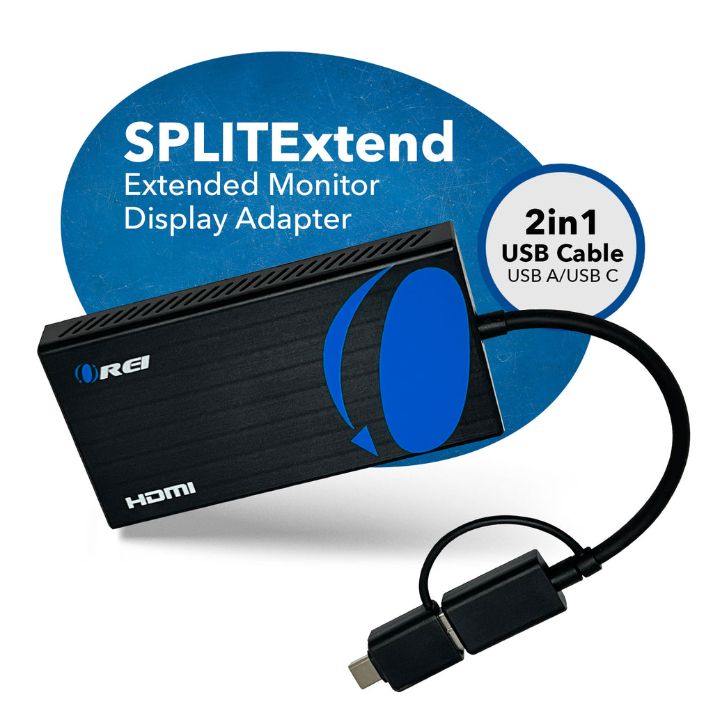 OREI SplitExtend HDMI Splitter Extender for Dual Video Monitor Extended Display (USBC2HDMI2)