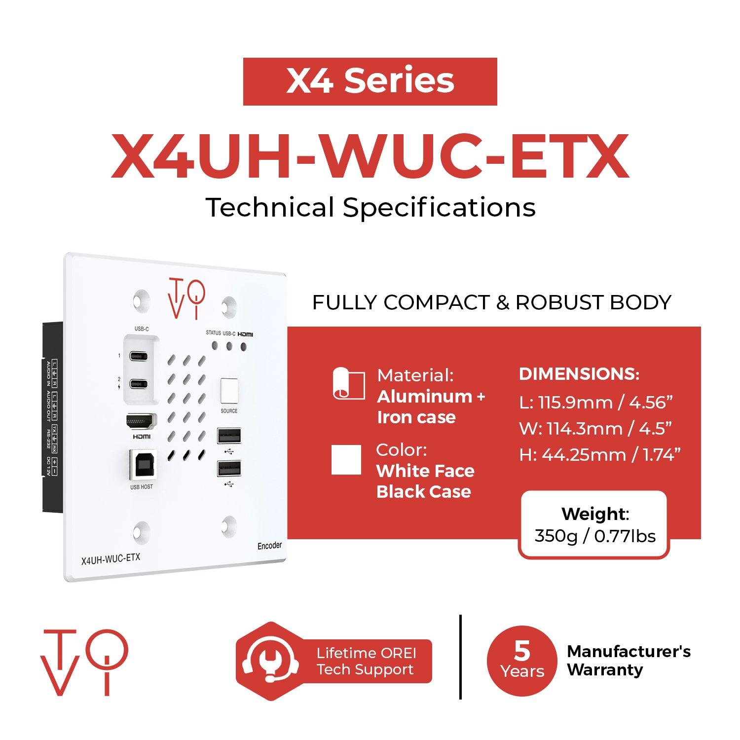 OREI ToVi X4 4K Wall Plate Encoder - Thumbnail 4