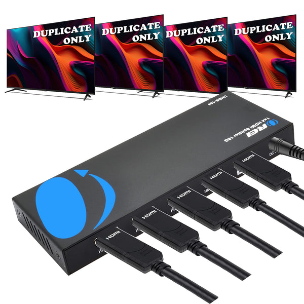 1x4 HDMI Splitter, 1 in 4 out, 1080p, 4K, EDID – OREI.COM