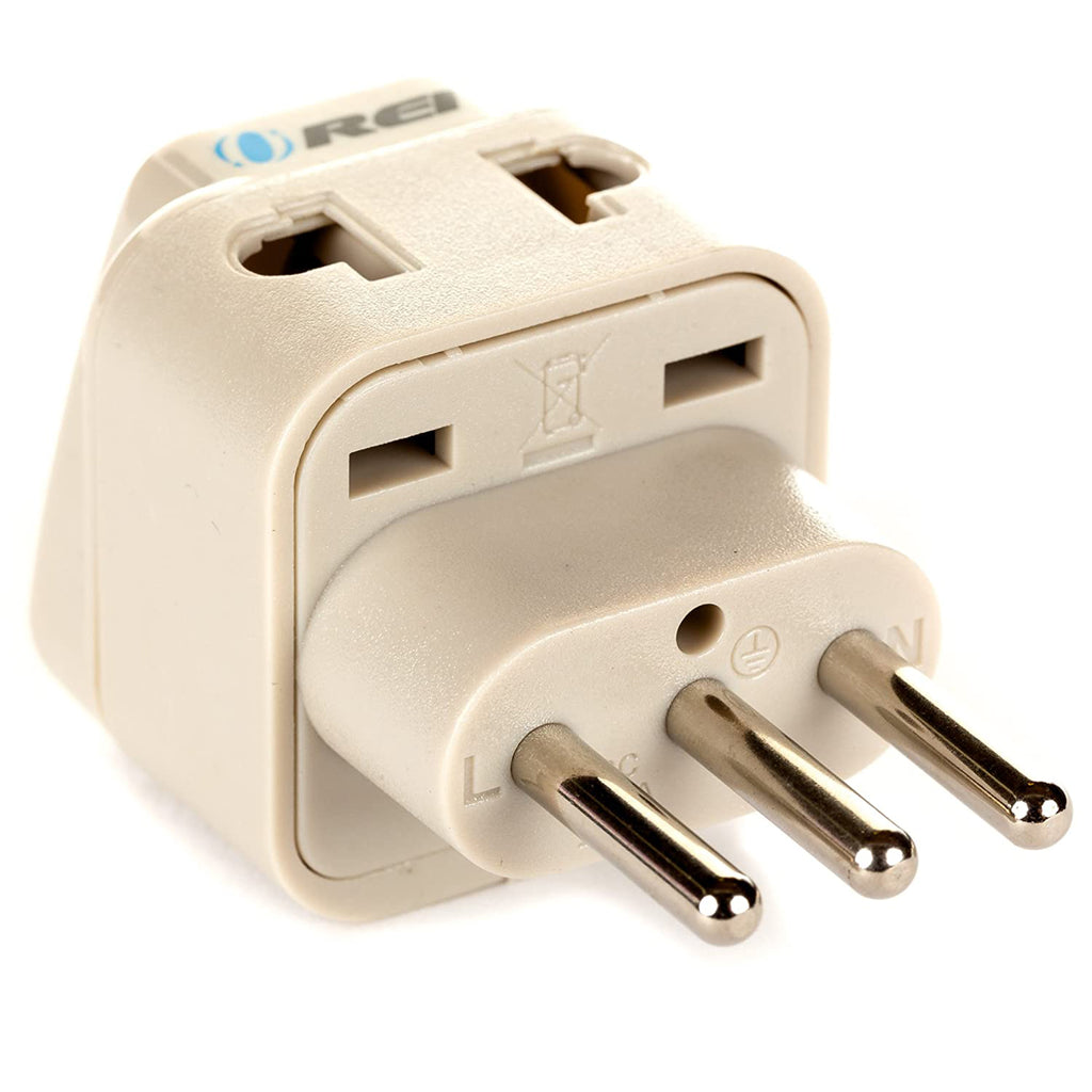 Italy, Libya Travel Adapter - 2 in 1 - Type L - Compact Design (DB-12A)