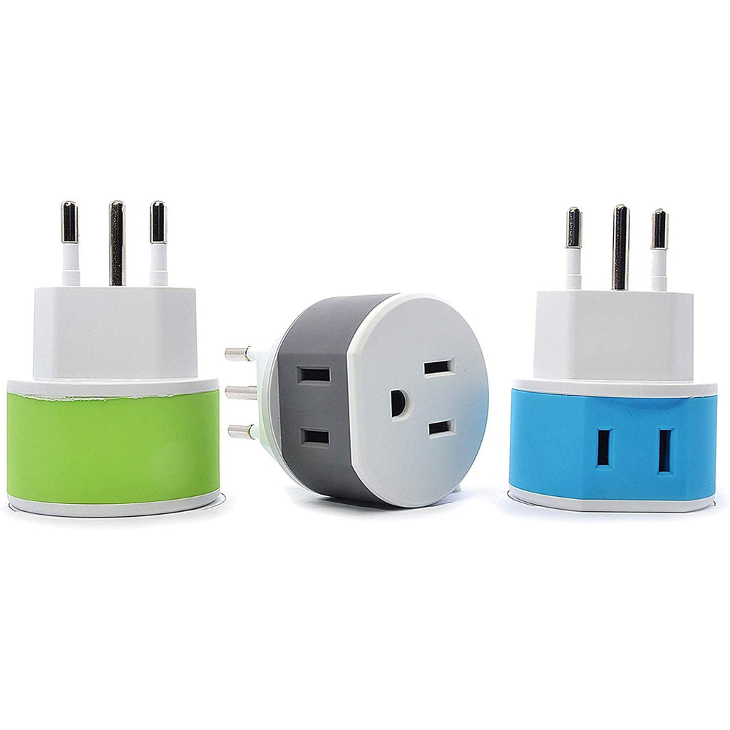 Italy, Uruguay Travel Adapter - 2 in 1 - Type L - Compact Design (US-12A)