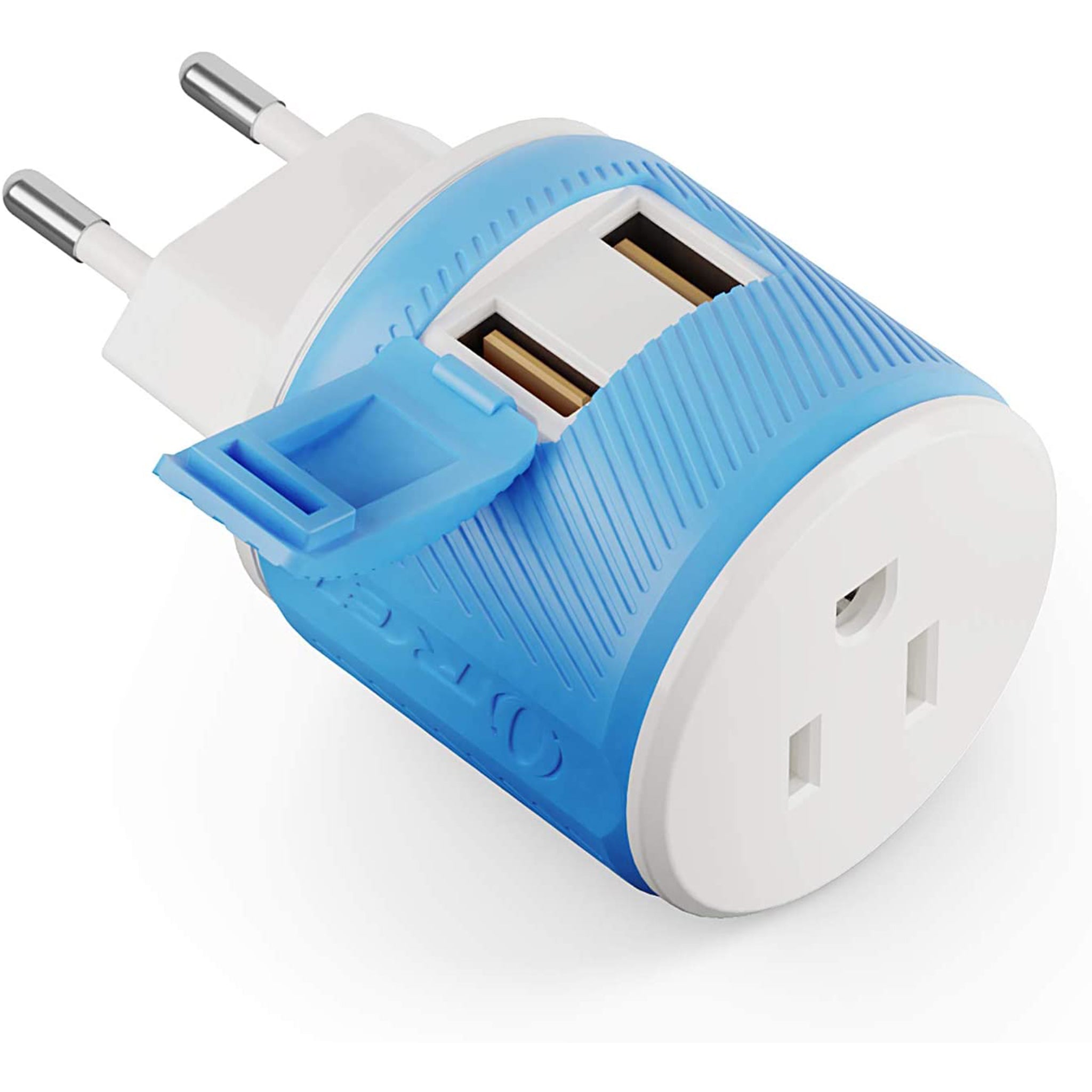 Europe, Germany Travel Adapter - 3 in 1 - 2 USB - Type C - Compact Design  (U2U-9C)