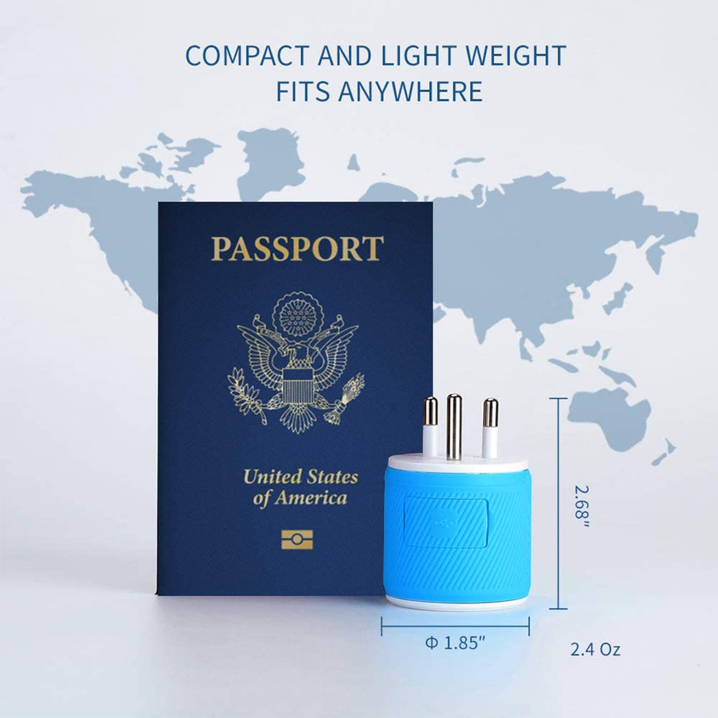 Thailand Travel Adapter - 3 in 1 - 2 USB - Type O - Compact Design (U2U-18)