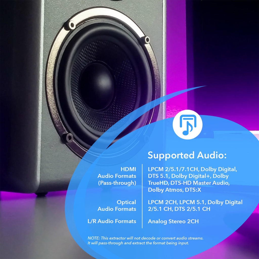 4K HDMI™ Audio Extractor (3.5mm, Optical)-HDA-912