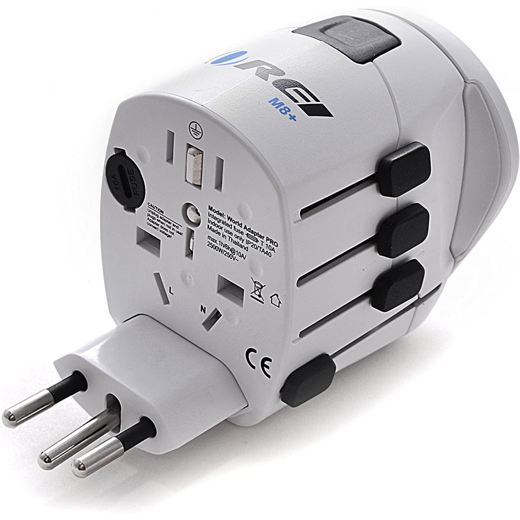 World Travel Adapter Plug International- All in One- 1 USB- Compact Design (M8-PLUS)