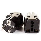 OREI 2 in 1 USA to Europe Adapter Plug (Schuko, Type E/F) - 2 Pack, Black