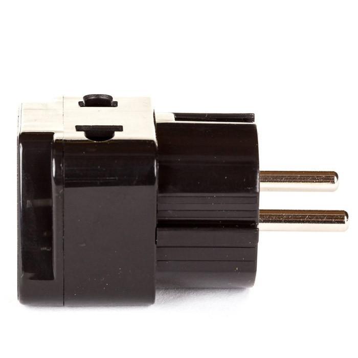 OREI 2 in 1 USA to Europe Adapter Plug (Schuko, Type E/F) - 2 Pack, Black