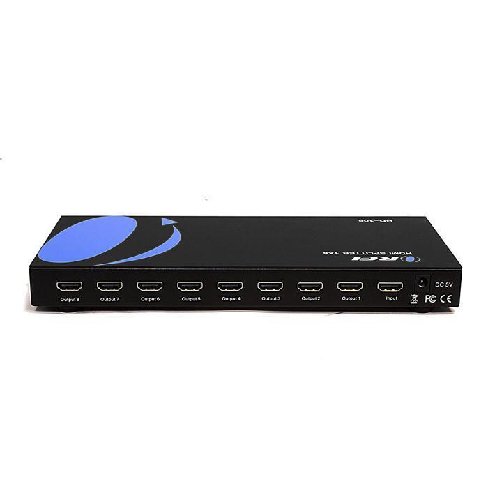 OREI HD-108 1x8 8 Ports HDMI Powered Splitter for Full HD 1080P & 3D Support (One Input To Eight Outputs)