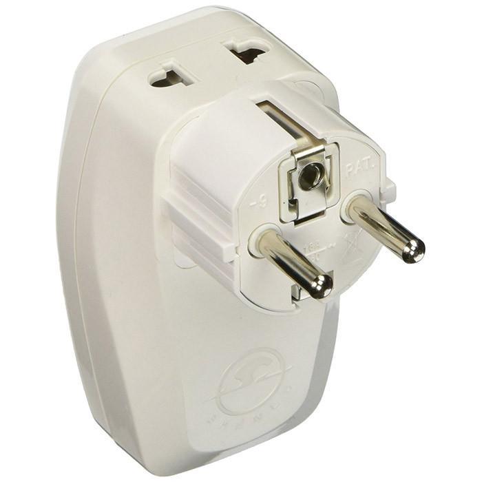 OREI 3 in 1 Schuko Travel Adapter Plug with USB and Surge Protection - Grounded Type E/F - Germany, France & More