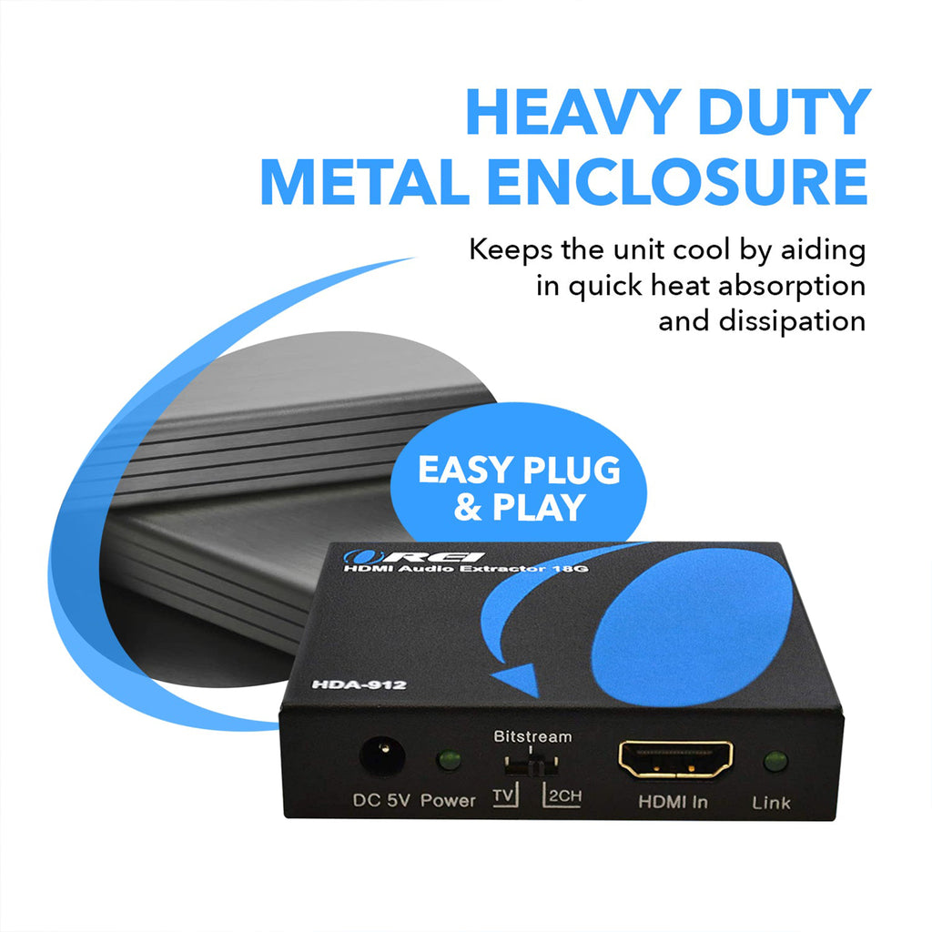 4K HDMI™ Audio Extractor (3.5mm, Optical)-HDA-912