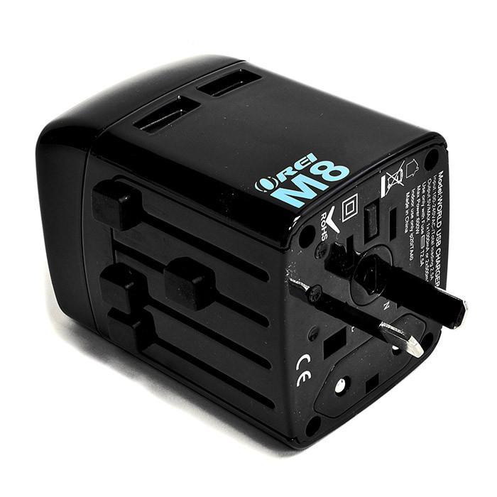 Travel Plug Adapter International World Wide Use with Dual USB Charger - Works in Europe, Asia, Africa, Central America, Japan in Over 150 Countries - Travel Mate