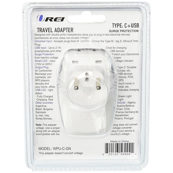 Russia Travel Adapter Plug with USB and Surge Protection - Type C