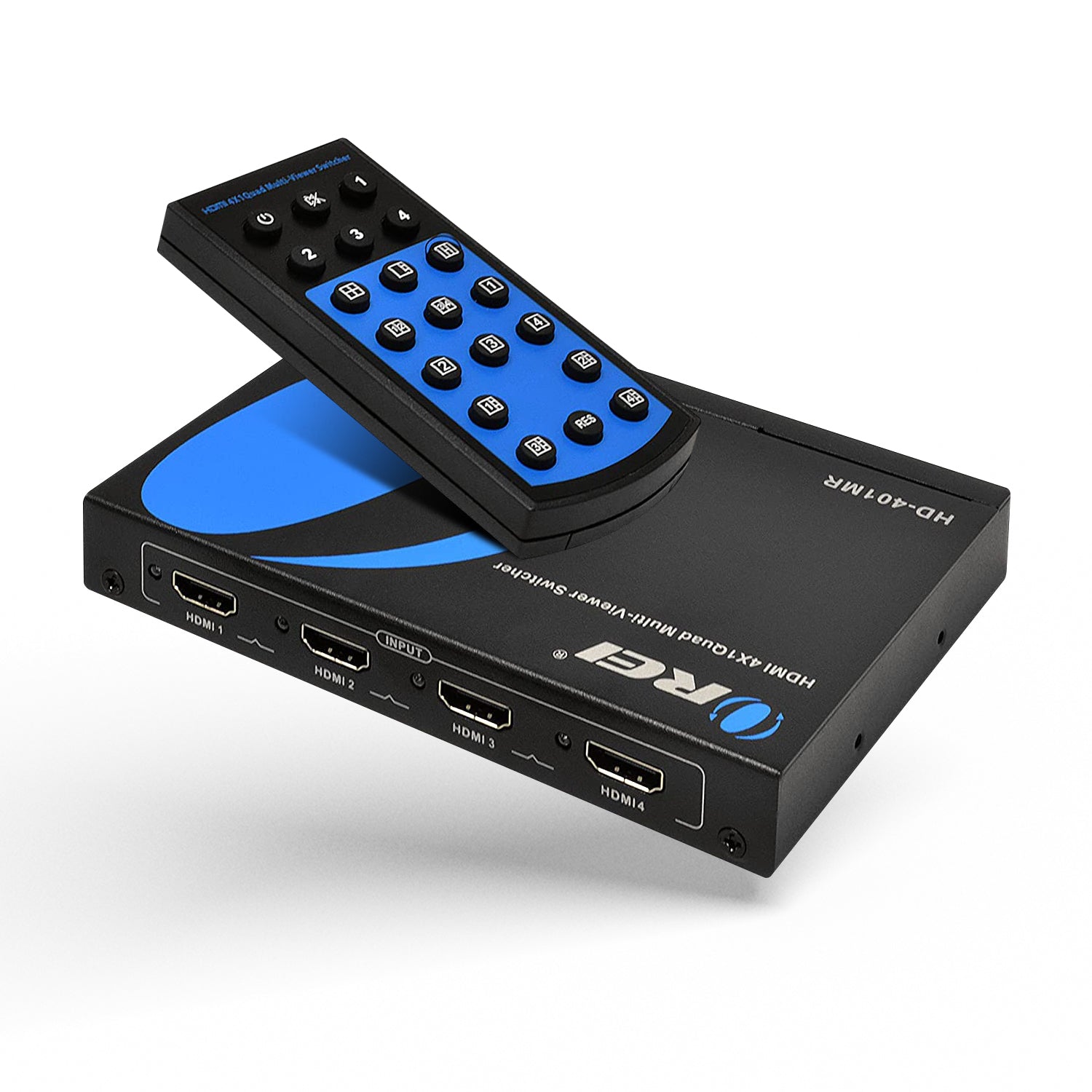 Image of a HDMI switcher with a remote control. | OREI