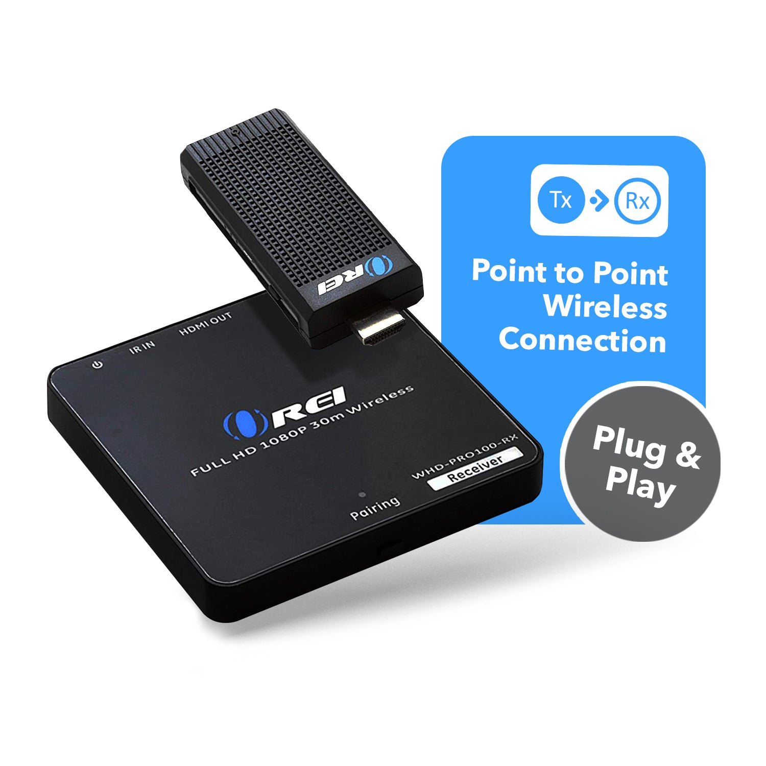 Wireless HDMI Extender Transmitter Dongle & Receiver @1080P up to 100 Feet  (WHD-PRO100-K)