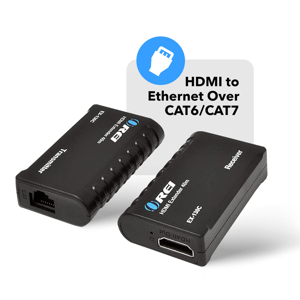 HDMI to Ethernet Over CAT6/7 Extender RJ45 Up to 130 Feet - 1080p (EX-130C)
