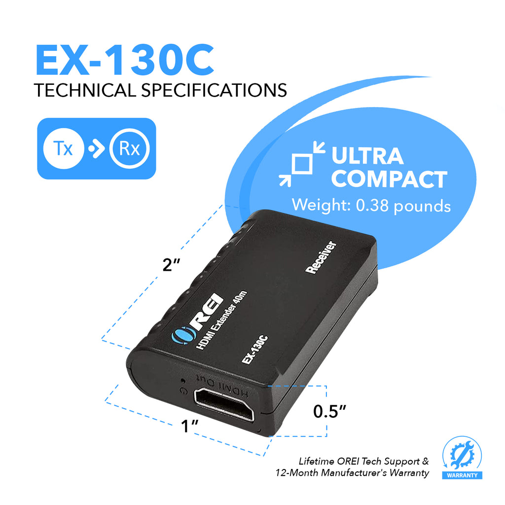 1080p HDMI™ Extender - 130ft (cat6)-EX-130C