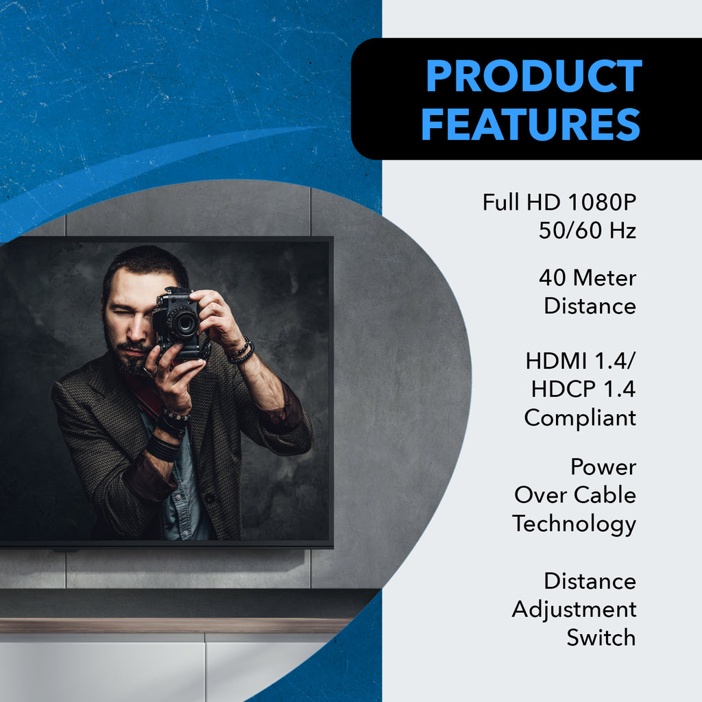 1080p HDMI™ Extender - 130ft (cat6)-EX-130C