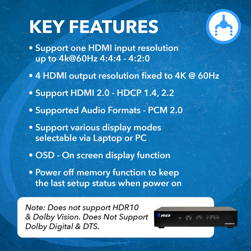 2x4 Ultra HD Video Wall Processor (UHD-204VW)