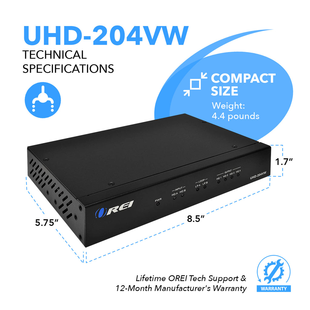 2x4 Ultra HD Video Wall Processor (UHD-204VW)