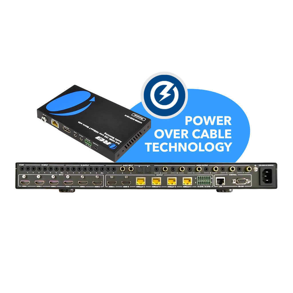 4K 6x4 HDMI HDBaseT Matrix Over CAT6/7 up to 132 Feet, 18Gbps Bandwidth with HDR, CEC & IR Control (UHD66-EXB132-K)